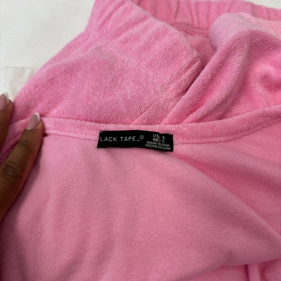 Black Tape Swim suit cover cropped tank top 2piece bundle Pink and White size S - Picture 9 of 13